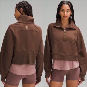 Lululemon Scuba Oversized Funnel-Neck Half Zip Java/Gold size M/L